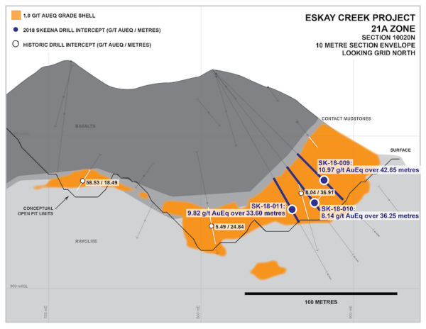 Eskay Creek Project 21a Zone Section 10020n.850x0 Is