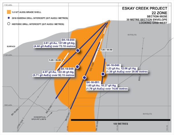 Eskay Creek Project 22 Zone Section 8925 E.750x0 Is
