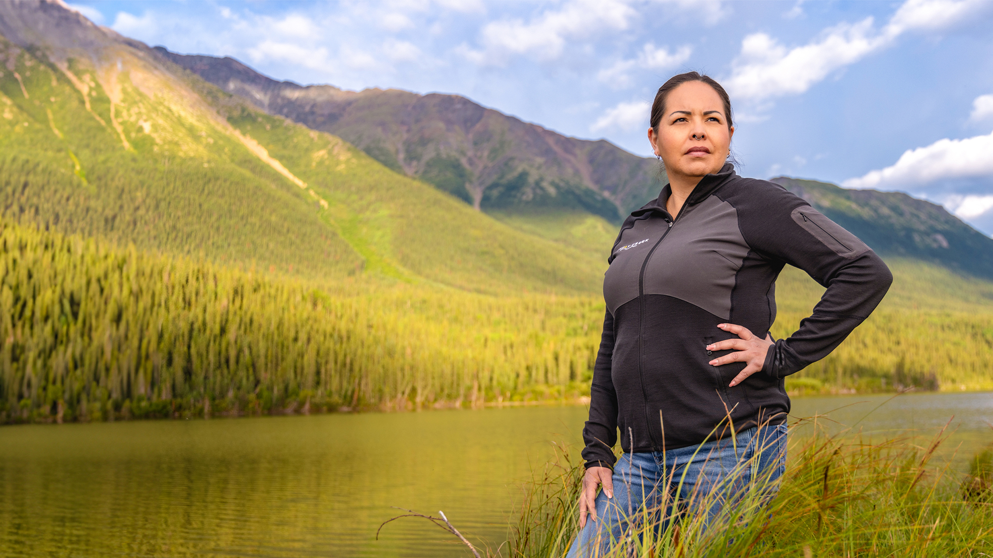 Woman Standing By A River